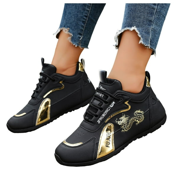 Espadrilles Mode Montantes pour Femmes Chaussures de Course sur Sentier Décontractées en Cuir Entraînement Croisé Jogging Chaussures de Basketball