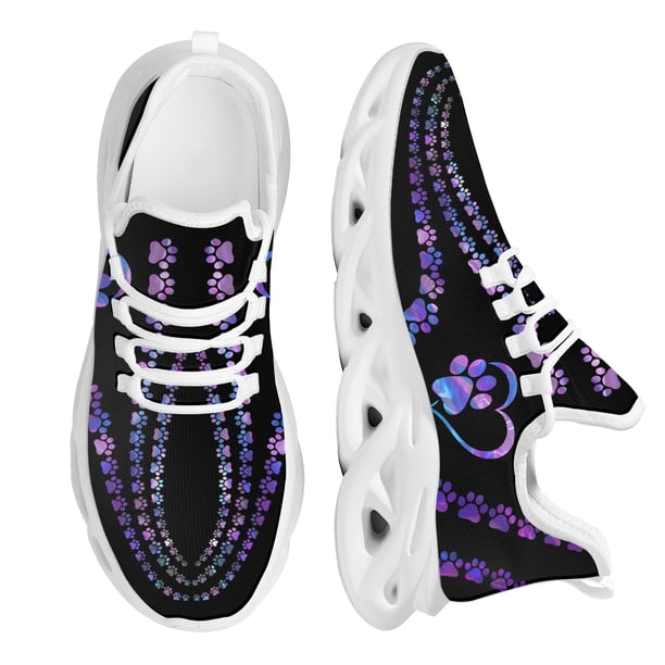 Zapatillas de deporte para mujer, transpirables, de malla, con diseño de huella de perro, ligeras, deportivas,