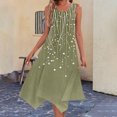 thumbnail image 2 of ZQUUVOU Women's Dress Sleeveless Boho Round Neck Tank Dress Olive Green,2XL, 2 of 7