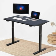 Hi5 Electric Height Adjustable Standing Desks with Rectangular Tabletop (120 x 60cm) for Home Office Workstation (Black Top, Black Frame)