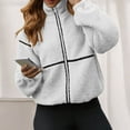 thumbnail image 5 of Jackets for Women Casual Zip Up Long Sleeve Fleece Jacket Fall Winter Tops, 5 of 8