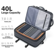 UKEIN Travel Backpack with USB Charging Port 40L Expandable 17 Inch Carry On Backpack Water-resistant Work Business Laptop Backpack for Men