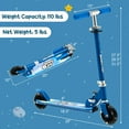 thumbnail image 2 of Gymax Folding Adjustable Height Kids Toy Kick Scooter Rear Brake 2 Flashing Wheels Blue, 2 of 8