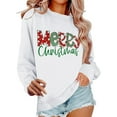 thumbnail image 5 of Gkeoshab Womens Sweatshirt Women's "Merry Christmas" Graphic Print Hooded Sweatshirt with Festive Tree Design, Soft Fleece Pullover for Holiday Gatherings and Seasonal Comfort Wear White M, 5 of 6