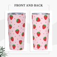 thumbnail image 2 of 20oz Tumbler With Lid And Straw, Red Strawberry Vacuum Insulated Iced Coffee Mug， Reusable Travel Cup Stainless Steel Water Bottle, 2 of 6