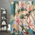 thumbnail image 2 of Exotic Tropical Decorative Shower Curtain Bird of Paradise Floral Print Fabric Bathroom Curtain for Coastal Home Decor, 2 of 4