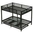 thumbnail image 6 of Miekor Furniture Full over Full Metal Bunk Bed with Twin Size Trundle, Black MK2204, 6 of 12