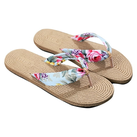 

Juebong Women s Slippers Womens Flip Flops Flat Beach Shoes Flat Flip Flops Multicolor Size 6