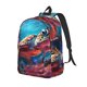thumbnail image 1 of Easygdp Colorful Ocean Sea Turtle Mochila de Lona Resistente para Laptop, Compatible con Laptops de 15 a 17 pulgadas, Ideal para Escuela, Trabajo y Viajes-Small, 1 of 5