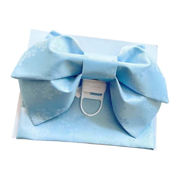 Kimono clásico Obi japonés con cinturón, correa para la cintura, lazo preatado, ancho para mujer Azul