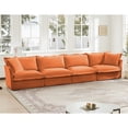 thumbnail image 2 of UXENAFANA Oversize Comfy Sofa Couch Sleeper - 156.6'' Chenille with Deep 24'' Seat and 2 Pillows, for Living Room Bedroom Office Apartment,DIY Combination, Orange, 2 of 5