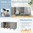thumbnail image 5 of Pefilos 47" Litter Box Enclosure for 2 Litter Boxes, Hidden Cat Washroom with 2 Cabinet House, Scratching Board, Indoor Cat Litter Furniture, Dark Gray, 5 of 8
