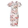 thumbnail image 4 of EQWLJWE Robes d'Été pour Femmes 2023 Femmes Aguichant Uni Col en V à Volants Manches Courtes Cocktail Fête Robes Froncées, 4 of 8