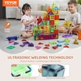 thumbnail image 2 of VEVOR Magnetic Tiles, 180 PCS Magnetic Building Blocks for Kids, Magnet Building Set with 2 Car Bases & Ferris Wheel Stand, STEM Educational Construction Stacking Toys for Toddlers Boys Girls Aged 5+, 2 of 9