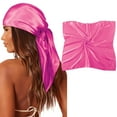thumbnail image 2 of Large Square Satin Head Scarf - Silk Hair Wrap, 90cmx90cm, Polyester, Sleeping/Beach, One Size, 2 of 6