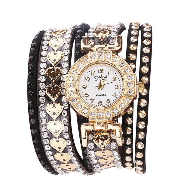 Pulsera para mujer, regalos para mujer, reloj de pulsera redondo de cuarzo analógico de cuero de moda para mujer, relojes
