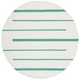 thumbnail image 4 of SAFAVIEH Montauk Oswald Geometric Striped Cotton Area Rug, Ivory/Dark Green, 6' x 9', 4 of 10
