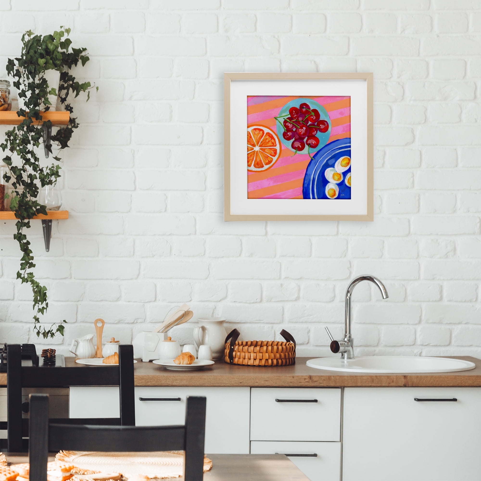 Stupell Industries Summer Snacks Picnic Blanket Birch Framed Print Under Glass, design by Rachael Reese