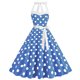 thumbnail image 1 of Puntoco Vestidos Mujer Verano Moda Mujer Corte Contraste Cuello Alto Lunares Vestido Grande, 1 of 5