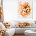 thumbnail image 1 of Joli Chat Aquarelle Rouge - Impression d'Art sur Toile d'Animal, 1 of 3