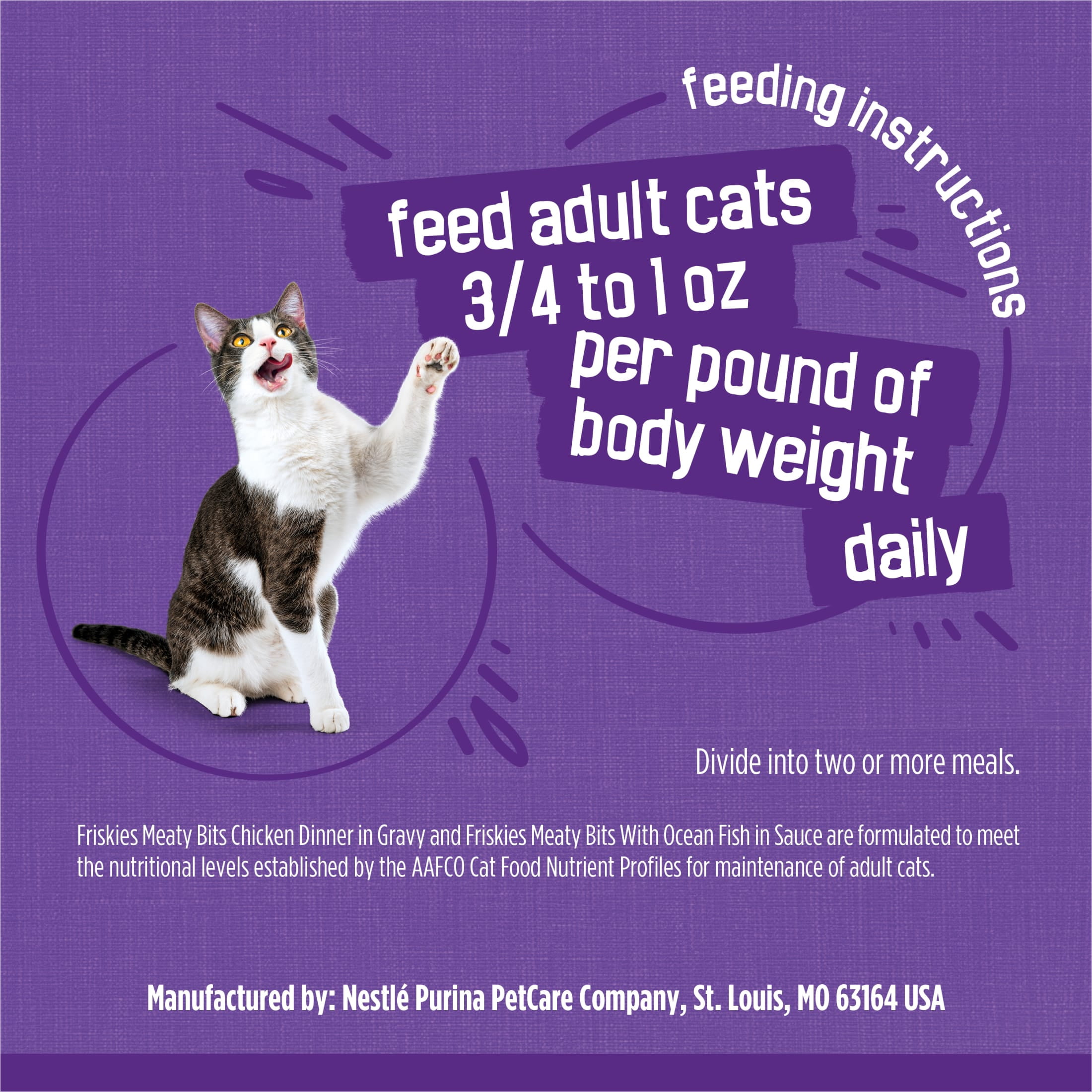 Purina Friskies Meaty Bits Ocean Fish & Chicken Dinner Flavor Chunks Wet Cat Food Variety Pack, 13.5 oz Cans (12 Pack)