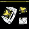 thumbnail image 4 of NUNCAD 9.5ct Radiant Cut Created Green Peridot Pure 925 Sterling Silver Bands Engagement Rings for Men Size 6-14, 4 of 5