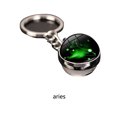 thumbnail image 4 of Qarigey Llaveros Simple cielo estrellado nebulosa Metal llavero tiempo piedra bola de cristal arte planeta doble cara colgante accesorios regalos Ropa, zapatos y accesorios Miscelánea Aries Qarigey AP014134-09, 4 of 6