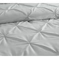 thumbnail image 4 of Chezmoi Collection Berlin Light Gray Pinch Pleat Queen Comforter Set, 3-Piece, Soft Pintuck, Lightweight All Season Microfiber Bedding, 4 of 8