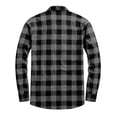 thumbnail image 4 of hoksml Men's Buffalo Plaid Zip Up Shacket Point Collar Dual Chest Pockets Stretch Flannel Jacket Comfort, 4 of 5