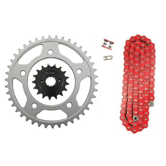 Factory Spec, Red 525x122 O-Ring Drive Chain & 17/41 Sprockets compatible with Honda Shadow 750 ACE VT750