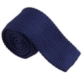 thumbnail image 6 of Wxqbjtam Vintage Smart Casual Mens Solid 2" Skinny Knit Tie For Groom Various Colors Dark Dark Blue, 6 of 7