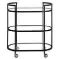 thumbnail image 2 of Henn&Hart 30" Blackened Bronze Metal/Glass Bar Cart, 2 of 7