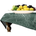 thumbnail image 4 of Green Tropical Leaves Tablecloth, Vintage Spring Plants Exotic Botanical Leaves Flowers Print Table Cloth for Party Picnic Dinner Decor 60x102in, 4 of 6