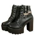thumbnail image 6 of Black Women'S Versatile Boots With Buckle Detail And High Heel Perfect For Fall And Winter Comfortable And Stylish, 6 of 9