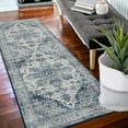 thumbnail image 1 of Twister.CK Machine Washable Runner Rug, 2' x 6' Floral Carpet, for Bedroom, Entry Way, Nursery, Blue, 1 of 7