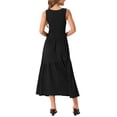 thumbnail image 3 of INSPIRAR CHIC Vestido de Verano Casual Sin Mangas con Cuello Redondo A-Line Flowy Vestido Maxi M Negro, 3 of 6