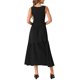 thumbnail image 3 of INSPIRAR CHIC Vestido de Verano Casual Sin Mangas con Cuello Redondo A-Line Flowy Vestido Maxi M Negro, 3 of 6