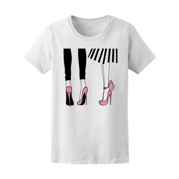 Girls In High Heels Sketch Women T-Shirt - Image by Shutterstock, Female Large