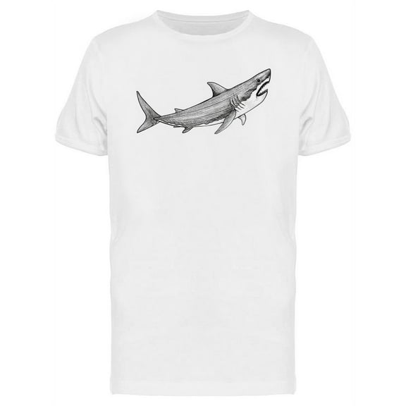 Shark Sketch Design T-Shirt Men -Image by Shutterstock, Male Medium