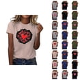 thumbnail image 1 of T-shirts de la Saint-Valentin pour Femmes 2026 Mode Manches Courtes Col Rond Cœur Graphique, 1 of 4
