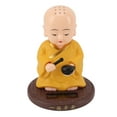 thumbnail image 3 of Solar Little Monk Figurine For Wealth Blessings, Funny Statue For Office Car Home, 3 of 8