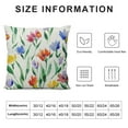 thumbnail image 5 of Creowell Spring Floral Pillow Covers Watercolor Colorful Flowers Throw Pillow Covers Summer Colorful Pillowcase Seasonal Farmhouse Cushion Cover for Home Couch Sofa Outdoor Decor 24x24in, 5 of 5