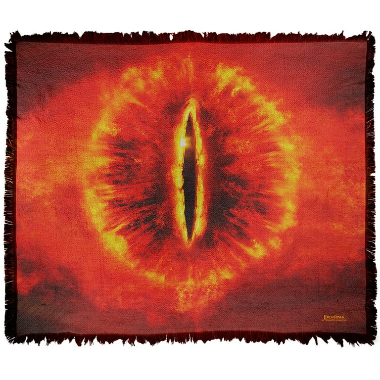 The Lord of The Rings Blanket 50 x60 Eye of Sauron Woven Tapestry Cotton Blend Fringed Throw Blanket