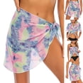 thumbnail image 2 of Frostluinai Swimsuit Coverups for Women Sarong Beach Bikini Wrap Sheer Short Skirt Chiffon Scarf for Swimwear Tie Dye Beachwear, 2 of 10