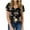 Black, variant on Summer Plus Size Ladies Summer Tops Clearance Women Fashion Stripe Print V-Neck Pocket T-shirt Tops Short Sleeve Loose Blouse V Neck Tshirt Women on Clearance