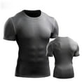 thumbnail image 4 of Men's Compression Short Sleeve T-Shirt Athletic Base Layer Cool Dry Workout Shirts Sports Running Tops, 4 of 7