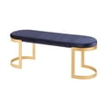 thumbnail image 3 of Lumisource Demi Bench With Gold Metal And Blue Velvet Finish BC-DEMI AU+BU, 3 of 7