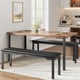 thumbnail image 1 of Yeshouse Juego de mesa de comedor para 4 personas con bancos tapizados, juego compacto de 3 piezas para cocina y comedor, mesa rectangular moderna y sillas para espacios pequeños y apartamentos, 1 of 8