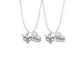 thumbnail image 2 of Delight Jewelry Silvertone Longhorn - Texas Mother & Daughter Heart Necklaces (Set of 2), 19"+2", 2 of 4