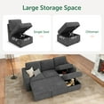 thumbnail image 5 of HONBAY 79" Reversible 3 Seat Compact L Shaped Sectional Sleeper Sofa with Pull Out Bed and Storage, Corduroy Gray, 5 of 9